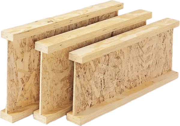 Grinzi I-joist cu secțiune dublu T — tălpi din lemn și inimă din OSB